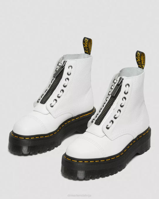Dr. Martens apavi unisex balta slīpēta nappa sinclair milled nappa ādas platformas zābaki LHJP211