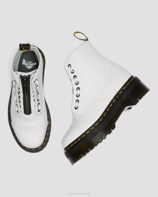Dr. Martens apavi unisex balta slīpēta nappa sinclair milled nappa ādas platformas zābaki LHJP211