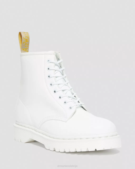 Dr. Martens apavi unisex balts kemble vegāniski 1460 bex kemble mono platformas zābaki LHJP92