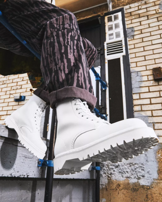 Dr. Martens apavi unisex balts kemble vegāniski 1460 bex kemble mono platformas zābaki LHJP92