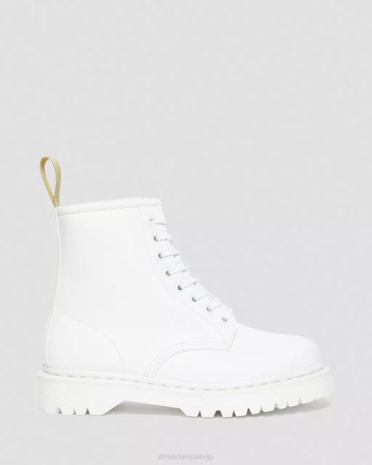 Dr. Martens apavi unisex balts kemble vegāniski 1460 bex kemble mono platformas zābaki LHJP92