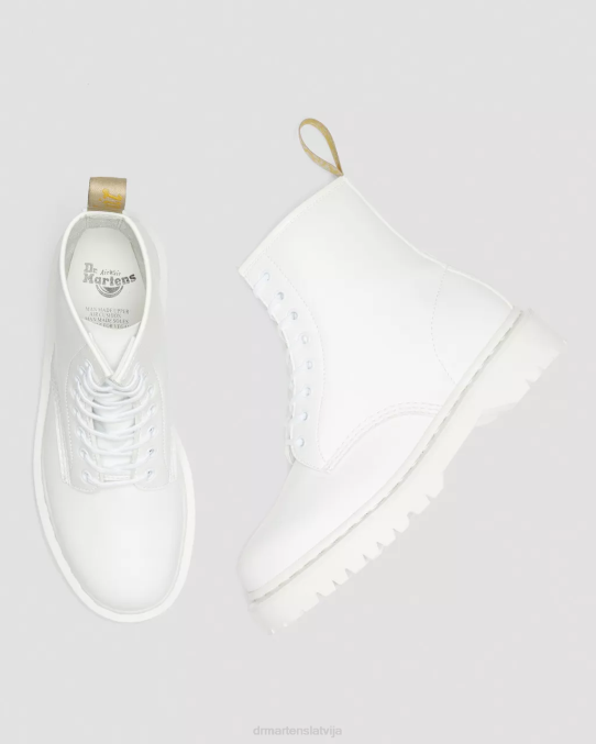 Dr. Martens apavi unisex balts kemble vegāniski 1460 bex kemble mono platformas zābaki LHJP92