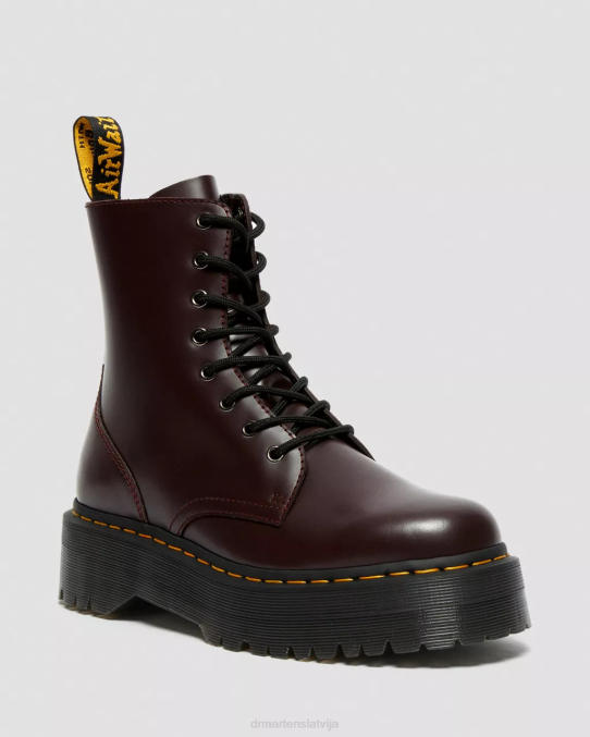 Dr. Martens apavi unisex bordo gluda jadon zābaku gludas ādas platformas LHJP91