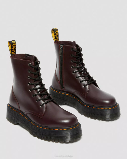 Dr. Martens apavi unisex bordo gluda jadon zābaku gludas ādas platformas LHJP91