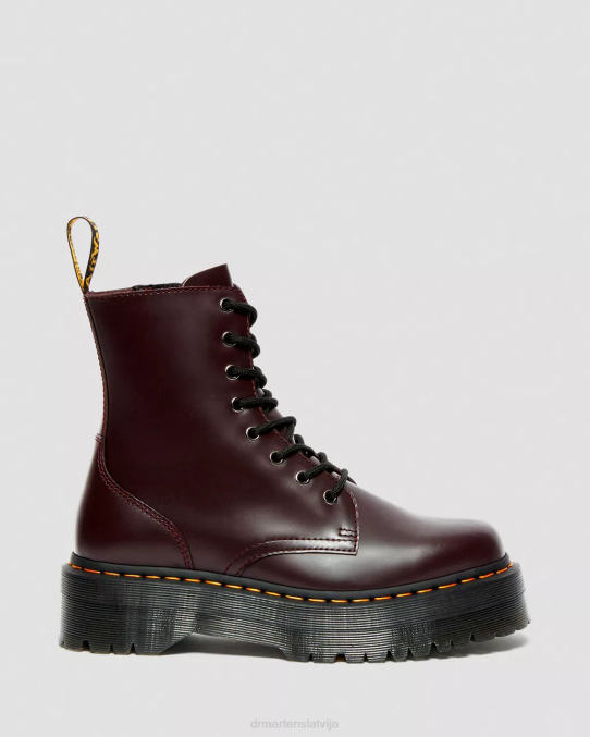 Dr. Martens apavi unisex bordo gluda jadon zābaku gludas ādas platformas LHJP91
