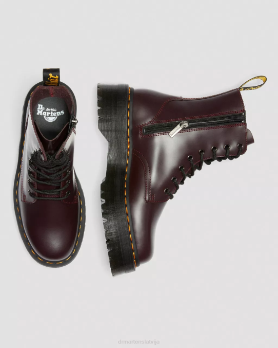 Dr. Martens apavi unisex bordo gluda jadon zābaku gludas ādas platformas LHJP91