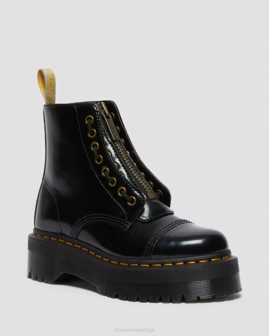 Dr. Martens apavi unisex melnā Oksforda vegānu sinclair platformas zābaki LHJP51