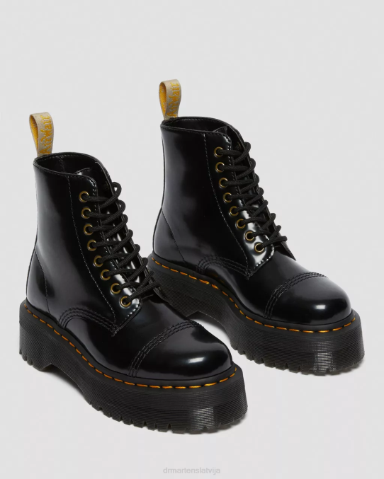Dr. Martens apavi unisex melnā Oksforda vegānu sinclair platformas zābaki LHJP51