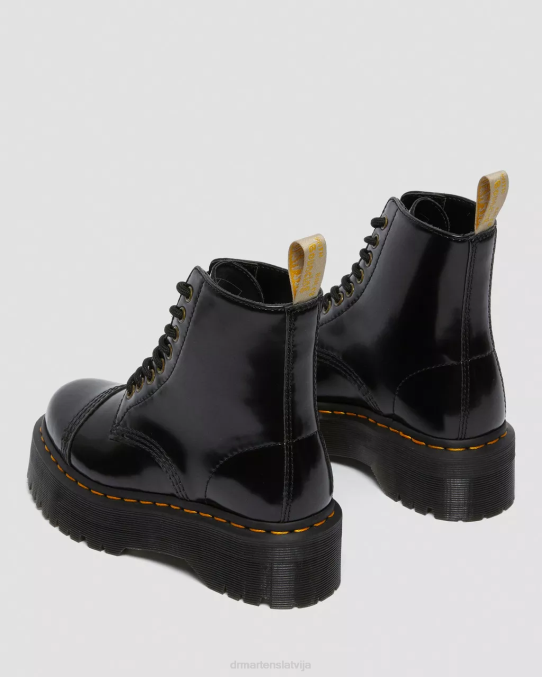 Dr. Martens apavi unisex melnā Oksforda vegānu sinclair platformas zābaki LHJP51