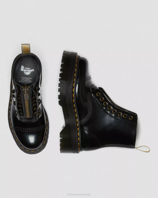 Dr. Martens apavi unisex melnā Oksforda vegānu sinclair platformas zābaki LHJP51
