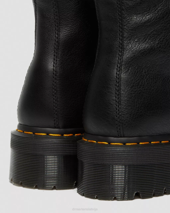 Dr. Martens apavi unisex melnā pisa jadon zābaku ādas mākslīgās kažokādas platformas LHJP207