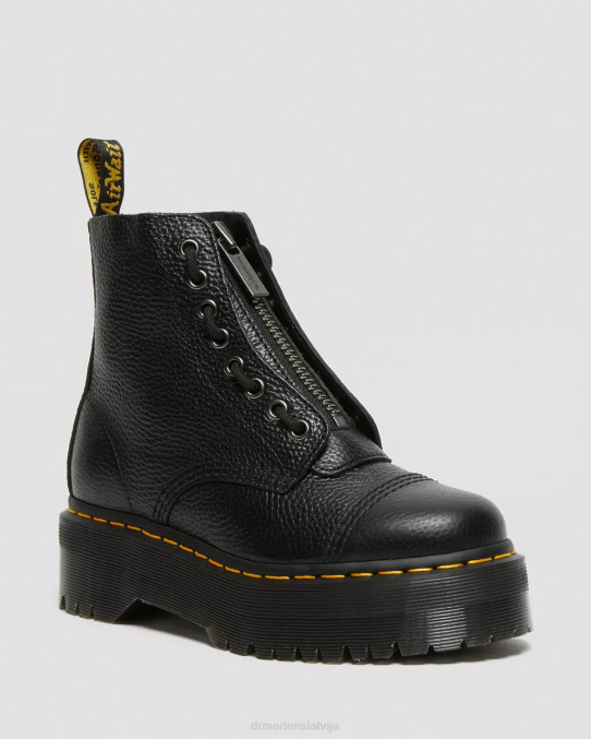 Dr. Martens apavi unisex melna slīpēta nappa sinclair milled nappa ādas platformas zābaki LHJP208