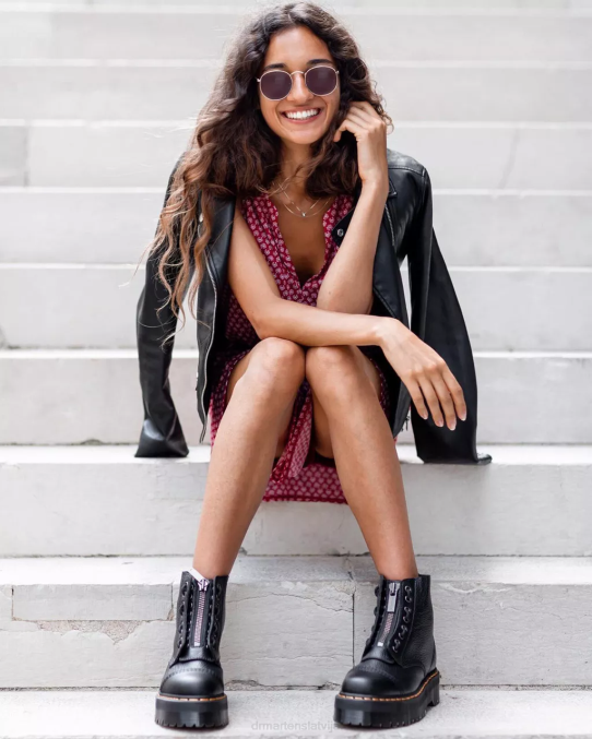 Dr. Martens apavi unisex melna slīpēta nappa sinclair milled nappa ādas platformas zābaki LHJP208