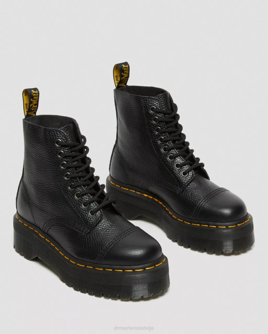 Dr. Martens apavi unisex melna slīpēta nappa sinclair milled nappa ādas platformas zābaki LHJP208