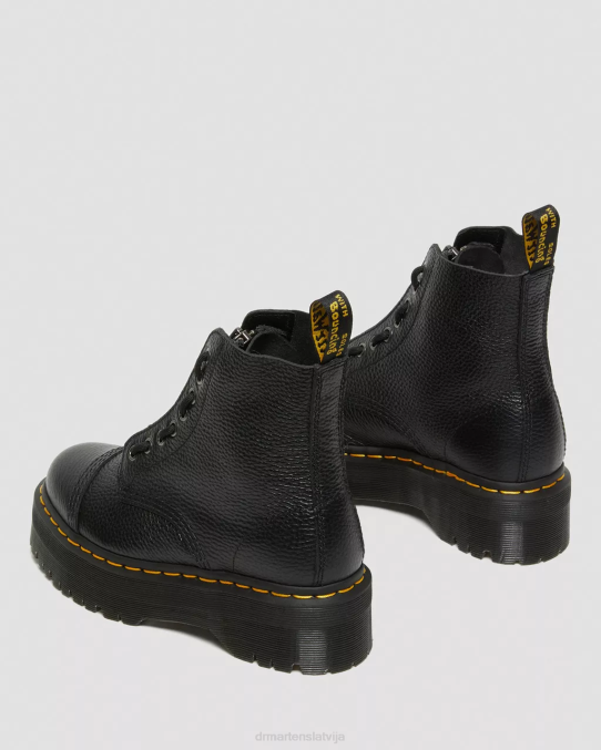 Dr. Martens apavi unisex melna slīpēta nappa sinclair milled nappa ādas platformas zābaki LHJP208