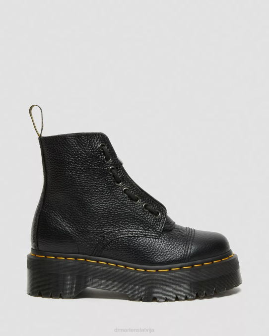 Dr. Martens apavi unisex melna slīpēta nappa sinclair milled nappa ādas platformas zābaki LHJP208