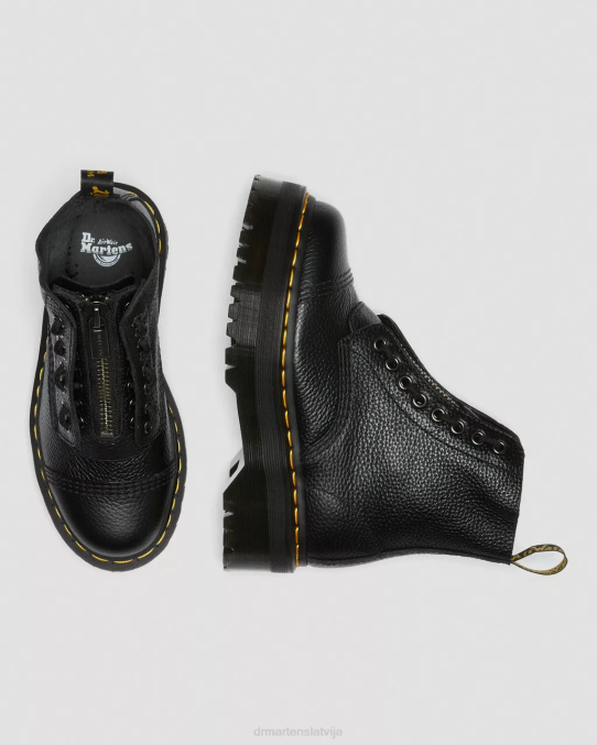 Dr. Martens apavi unisex melna slīpēta nappa sinclair milled nappa ādas platformas zābaki LHJP208