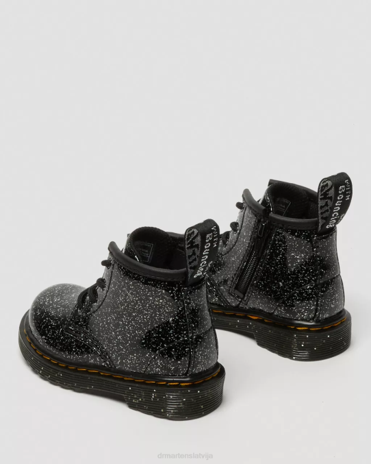 Dr. Martens apavi unisex melni kosmiski spīdumi zīdaiņu 1460 mirdzoši puszābaki LHJP396