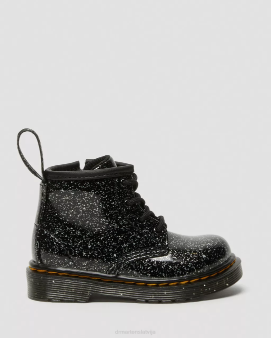 Dr. Martens apavi unisex melni kosmiski spīdumi zīdaiņu 1460 mirdzoši puszābaki LHJP396