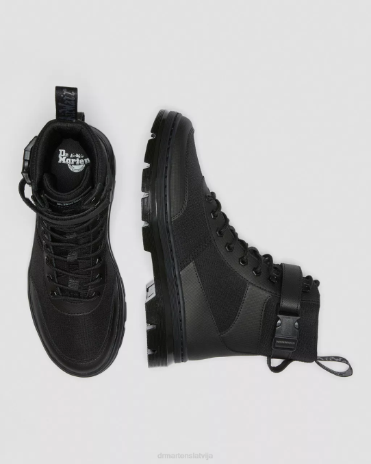 Dr. Martens apavi unisex melns elements un poli rip stop ķemmes tech poli ikdienas zābaki LHJP70