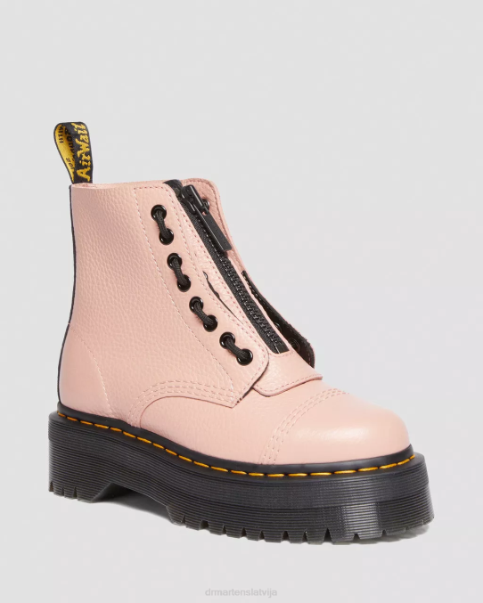 Dr. Martens apavi unisex persiku bēša slīpēta nappa sinclair milled nappa ādas platformas zābaki LHJP214