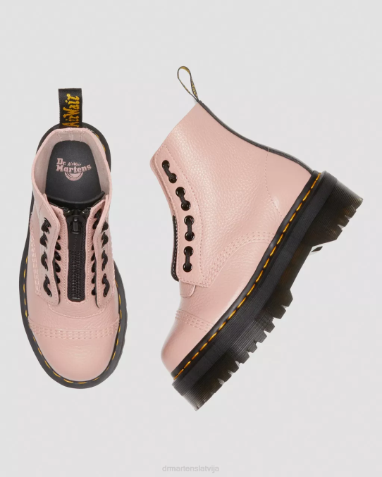Dr. Martens apavi unisex persiku bēša slīpēta nappa sinclair milled nappa ādas platformas zābaki LHJP214