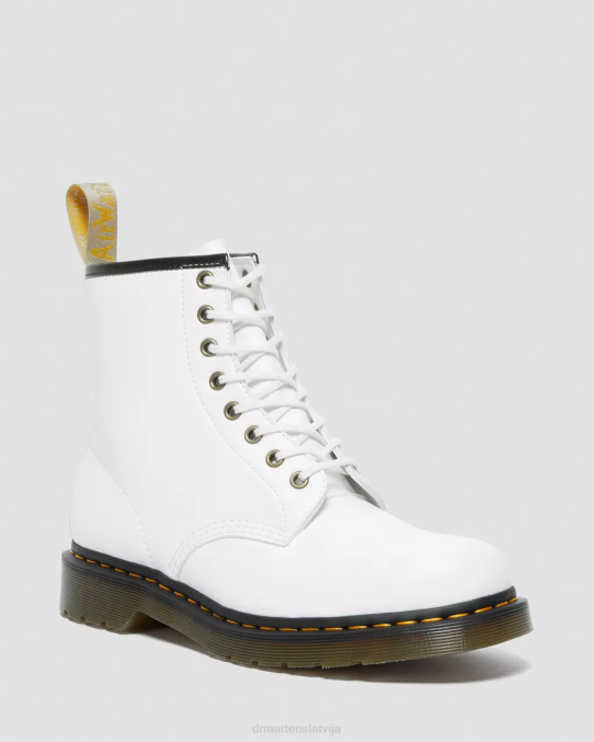 Dr. Martens apavi unisex balts kemble vegāniski 1460 kemble šņorzābaki LHJP115