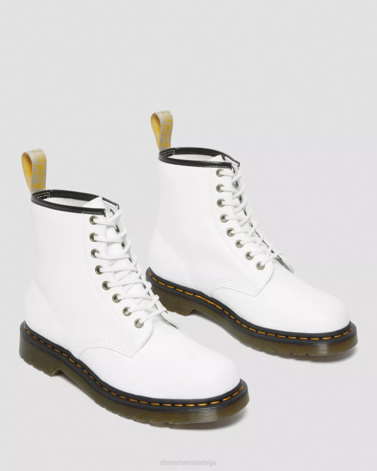 Dr. Martens apavi unisex balts kemble vegāniski 1460 kemble šņorzābaki LHJP115