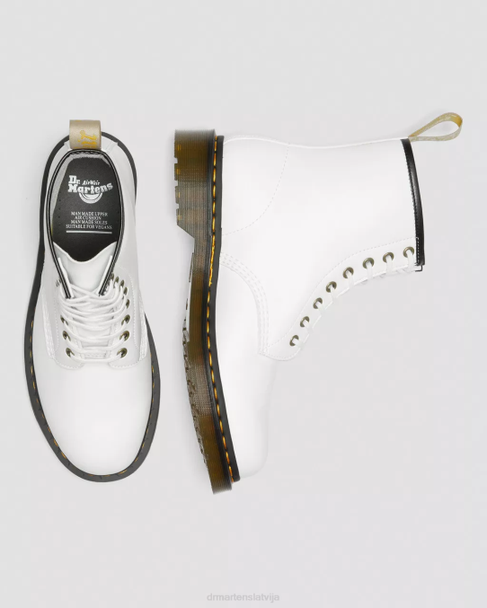 Dr. Martens apavi unisex balts kemble vegāniski 1460 kemble šņorzābaki LHJP115