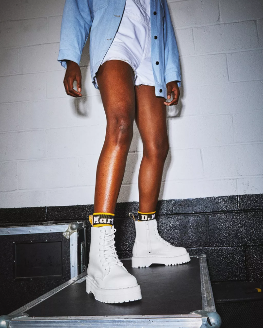 Dr. Martens apavi unisex balts kemble vegan jadon ii boot kemble mono platformas LHJP110