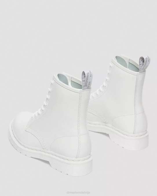 Dr. Martens apavi unisex balts lucido & patentlamps 1460 mono lakādas šņorzābaki LHJP102