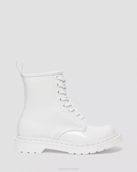 Dr. Martens apavi unisex balts lucido & patentlamps 1460 mono lakādas šņorzābaki LHJP102