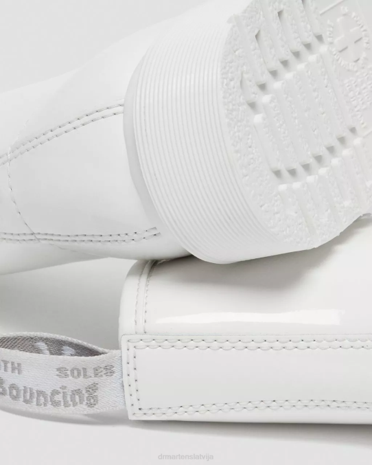 Dr. Martens apavi unisex balts lucido & patentlamps 1460 mono lakādas šņorzābaki LHJP102