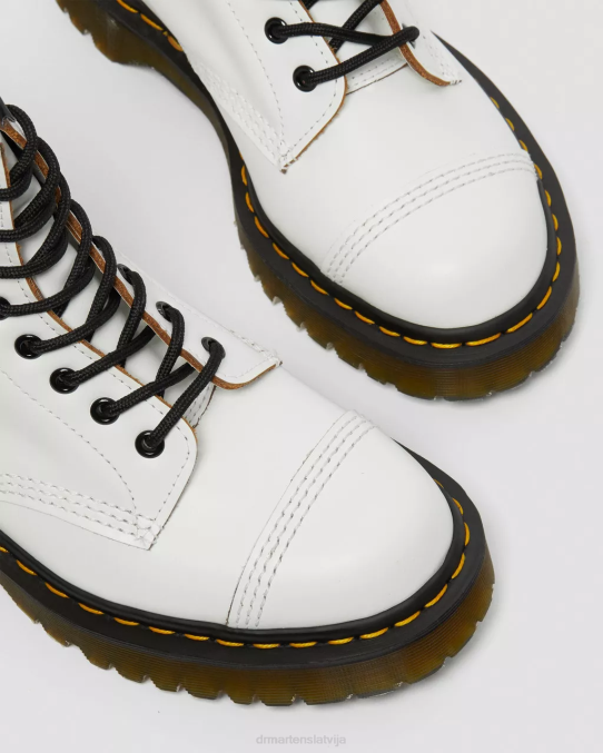 Dr. Martens apavi unisex balts quilons 1460 bex ražoti Anglijā šņorzābaki ar purngalu LHJP131