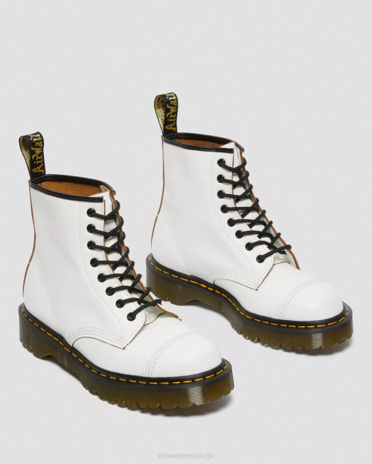 Dr. Martens apavi unisex balts quilons 1460 bex ražoti Anglijā šņorzābaki ar purngalu LHJP131