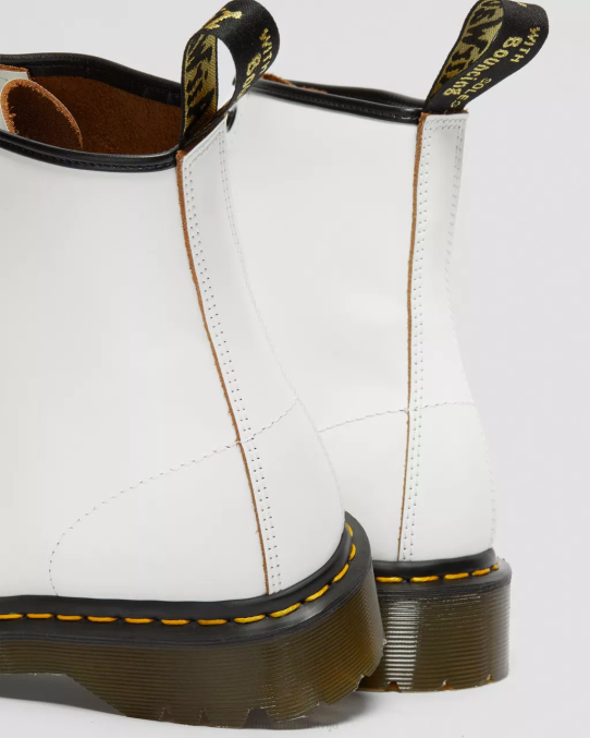 Dr. Martens apavi unisex balts quilons 1460 bex ražoti Anglijā šņorzābaki ar purngalu LHJP131