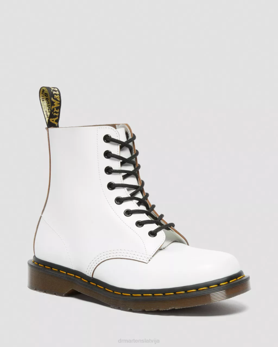 Dr. Martens apavi unisex balts quilons 1460. g. vintage Anglijā ražoti šņorzābaki LHJP121