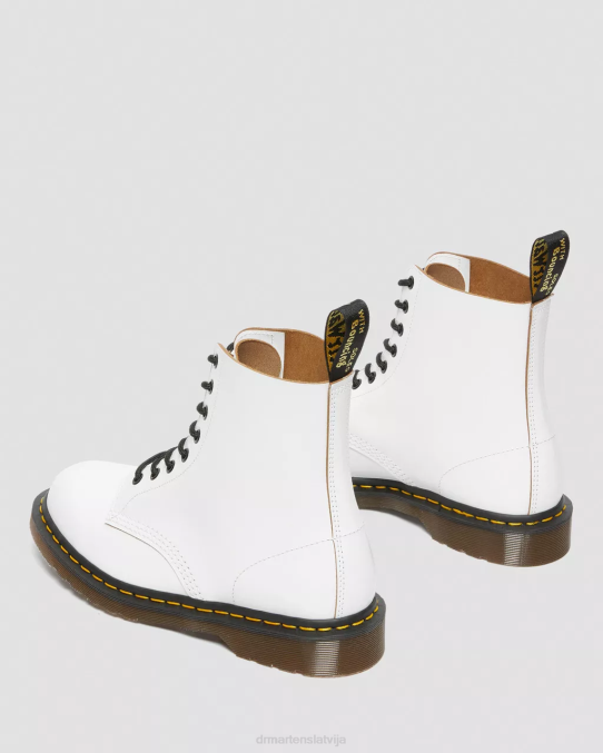 Dr. Martens apavi unisex balts quilons 1460. g. vintage Anglijā ražoti šņorzābaki LHJP121