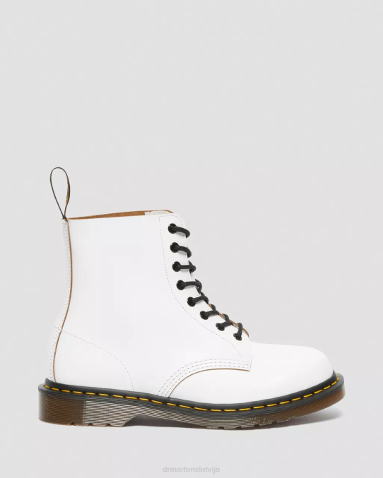 Dr. Martens apavi unisex balts quilons 1460. g. vintage Anglijā ražoti šņorzābaki LHJP121