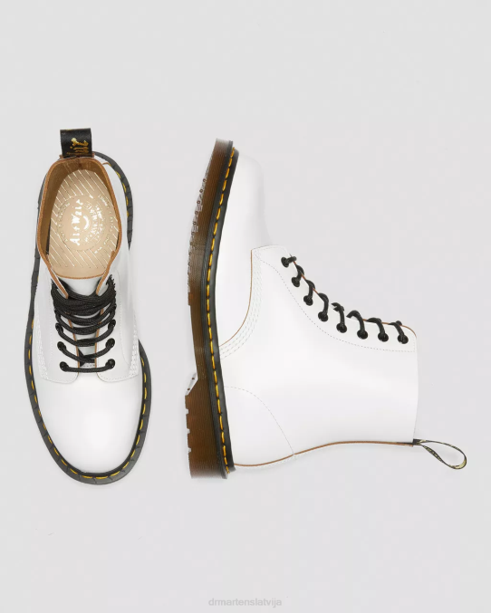 Dr. Martens apavi unisex balts quilons 1460. g. vintage Anglijā ražoti šņorzābaki LHJP121