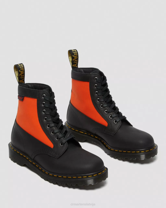 Dr. Martens apavi unisex melnā doku būvētava un ventilācija 1460 paneļa izgatavoti Anglijā ādas šņorzābaki LHJP106