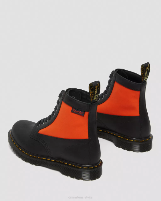 Dr. Martens apavi unisex melnā doku būvētava un ventilācija 1460 paneļa izgatavoti Anglijā ādas šņorzābaki LHJP106