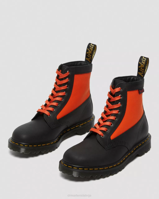 Dr. Martens apavi unisex melnā doku būvētava un ventilācija 1460 paneļa izgatavoti Anglijā ādas šņorzābaki LHJP106
