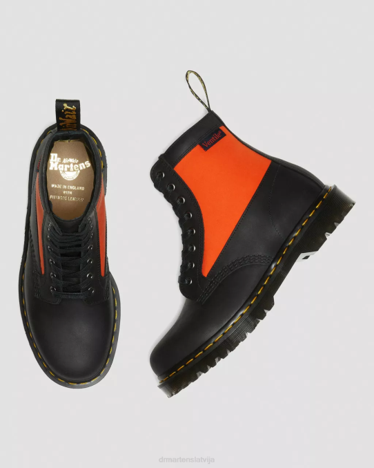 Dr. Martens apavi unisex melnā doku būvētava un ventilācija 1460 paneļa izgatavoti Anglijā ādas šņorzābaki LHJP106