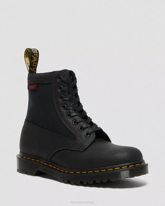 Dr. Martens apavi unisex melnā doku būvētava un ventilācija 1460 paneļa izgatavoti Anglijā ādas šņorzābaki LHJP99