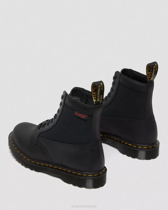 Dr. Martens apavi unisex melnā doku būvētava un ventilācija 1460 paneļa izgatavoti Anglijā ādas šņorzābaki LHJP99
