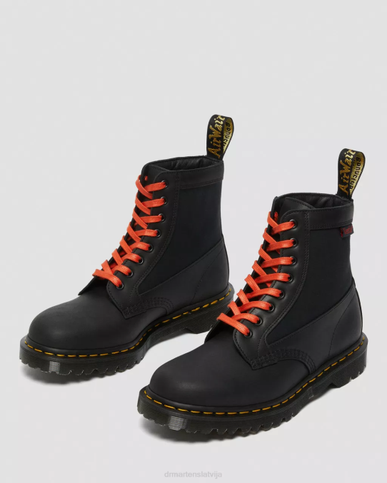 Dr. Martens apavi unisex melnā doku būvētava un ventilācija 1460 paneļa izgatavoti Anglijā ādas šņorzābaki LHJP99