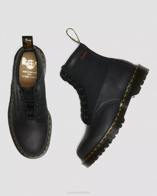 Dr. Martens apavi unisex melnā doku būvētava un ventilācija 1460 paneļa izgatavoti Anglijā ādas šņorzābaki LHJP99