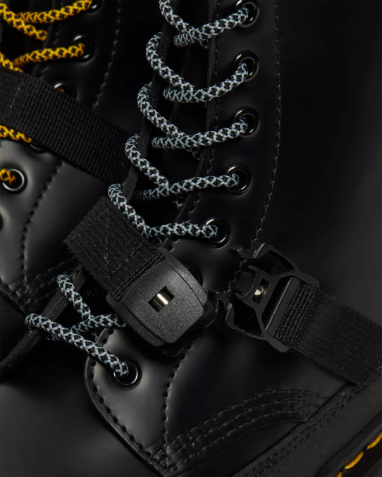 Dr. Martens apavi unisex melns gluds un dubults oriģināls 1460 bex tech Anglijā ražoti ādas šņorzābaki LHJP147