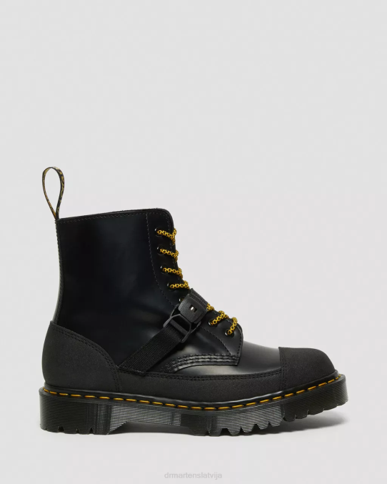 Dr. Martens apavi unisex melns gluds un dubults oriģināls 1460 bex tech Anglijā ražoti ādas šņorzābaki LHJP147
